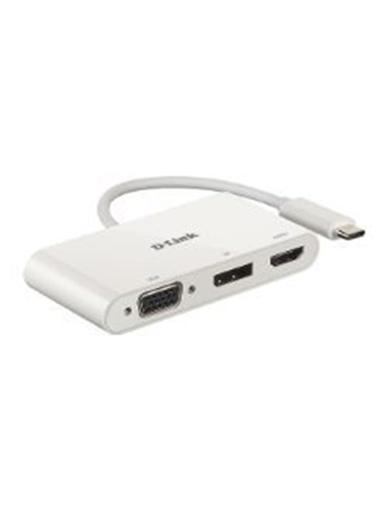 Hub D-link USB-C 3.0 HDMI VGA DP Blanco (DUB-V310)