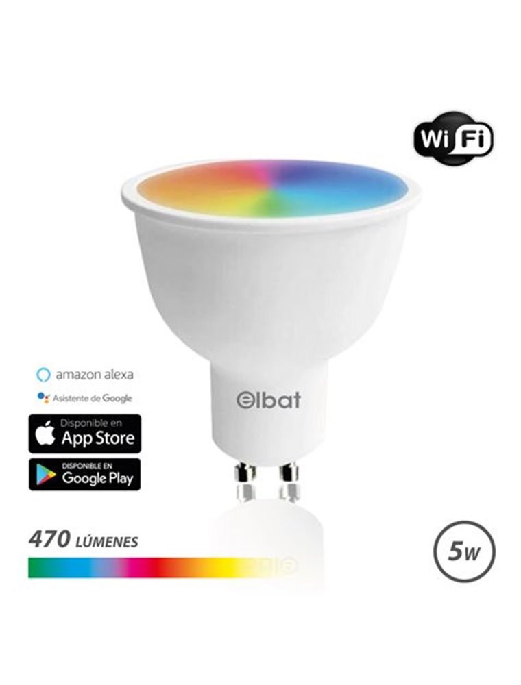 BOMBILLA LED SMART WIFI GU10 5W 470LM RGB ELBAT