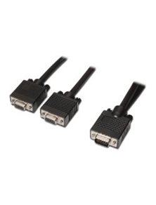 Cable AISENS SVGA HDB15/M-2XHDB15/H Negr45cm(A113-0081)