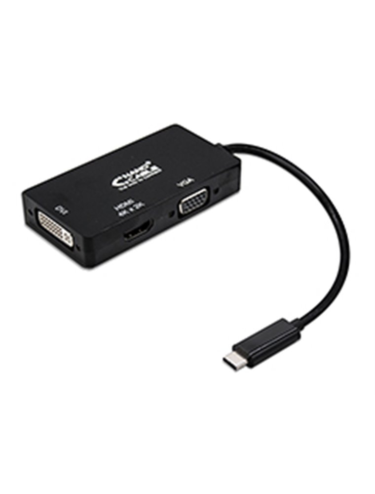 Nanocable USB-C/M-VGA/DVI/HDMI/H Negro (10.16.4301-BK)