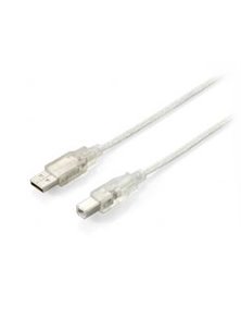 Cable EQUIP USB2.0 A-B Transparente 1m (EQ128653)