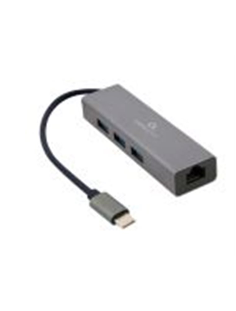 GEMBIRD ADAPTADOR DE RED USB-C GIGABIT CON CONCENTRADOR USB 3.0 DE 3 PUERTOS