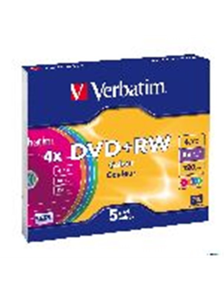 VERBATIM DVD+RW 4,7GB COLOR PACK 5