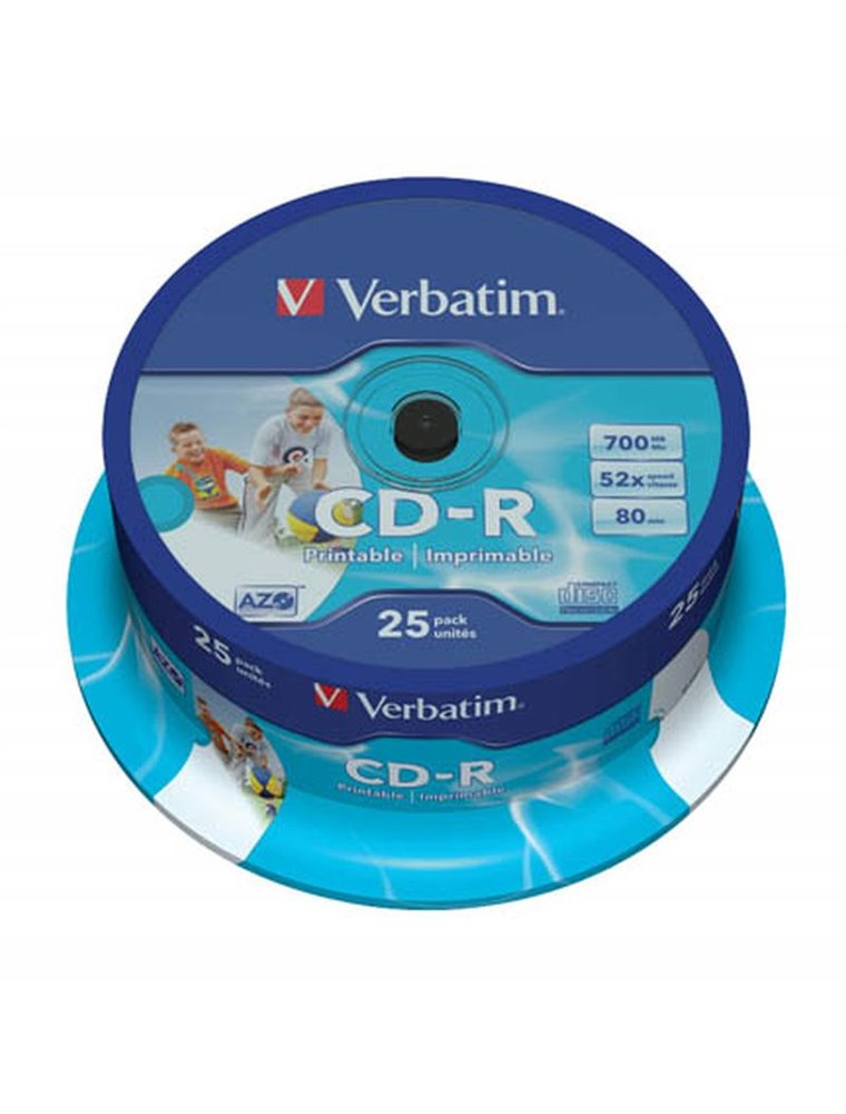 VERBATIM CD-R PRINTABLE 700MB 52X 80MIN BOTE 25