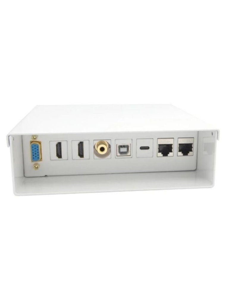 AISENS CAJA DE CONEXIONES DE PARED VGA/2X HDMI/JACK/USB-C/2X RJ45 BLANCA
