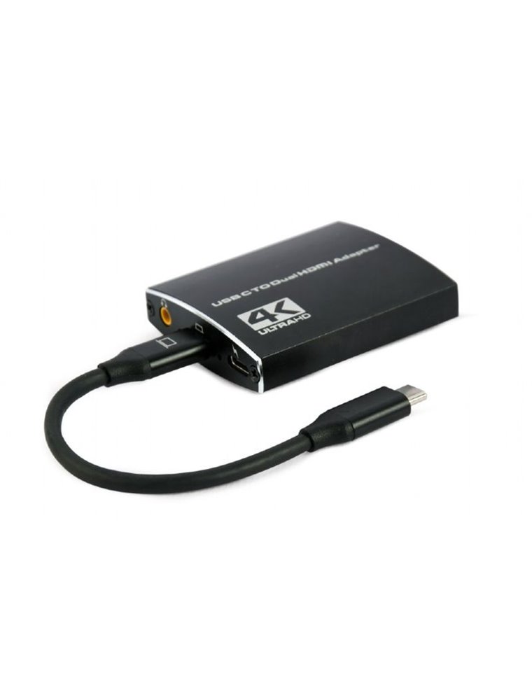 GEMBIRD ADAPTADOR USB-C A HDMI DUAL 4K 60HZ NEGRO