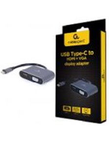 GEMBIRD ADAPTADOR USB-C A VGA Y HDMI GRIS ESPACIAL