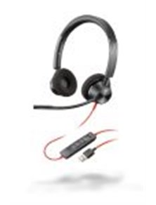 POLY AURICULARES CON CABLE BLACKWIRE 3320, BW3320-M USB-A