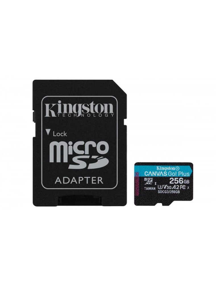 KINGSTON MICRO SD DXC CANVAS GO PLUS 170R A2 U3 V30 SDCG3/256GB +ADAPT